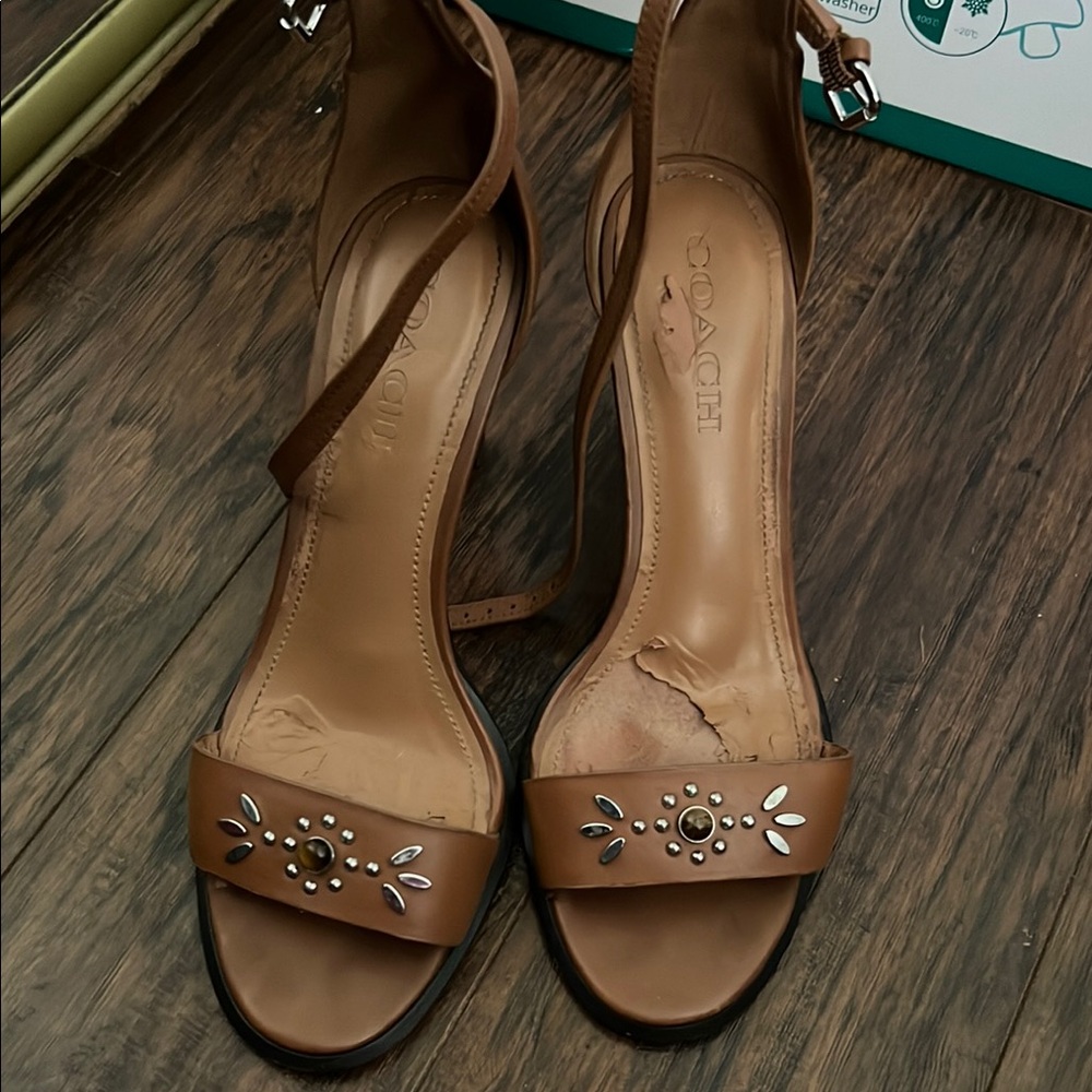 Coach Brown Heeled Shoes with Elegant Design